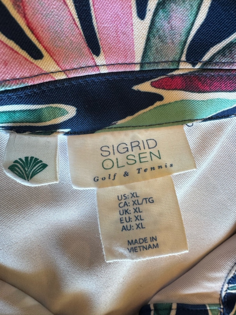 Sigrid Olsen Tropical Scalloped Hem Golf Tennis Dress XL - Picture 3 of 6
